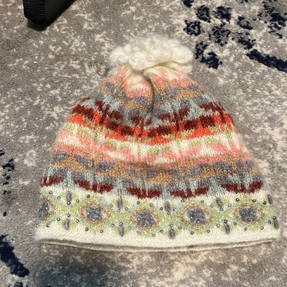 2 for- French Knot-winter hat and Lands End offwhite Polartech scarf. - Picture 2 of 10